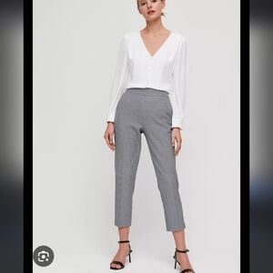 Babaton Atelier Black and White Houndstooth Cohen Pant